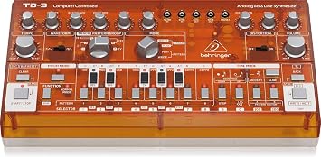 Behringer TD-3-TG Analog Baseline Synthesizer, USB/DIN MIDI Compatible, 16-Step Sequencer with Analog Distortion