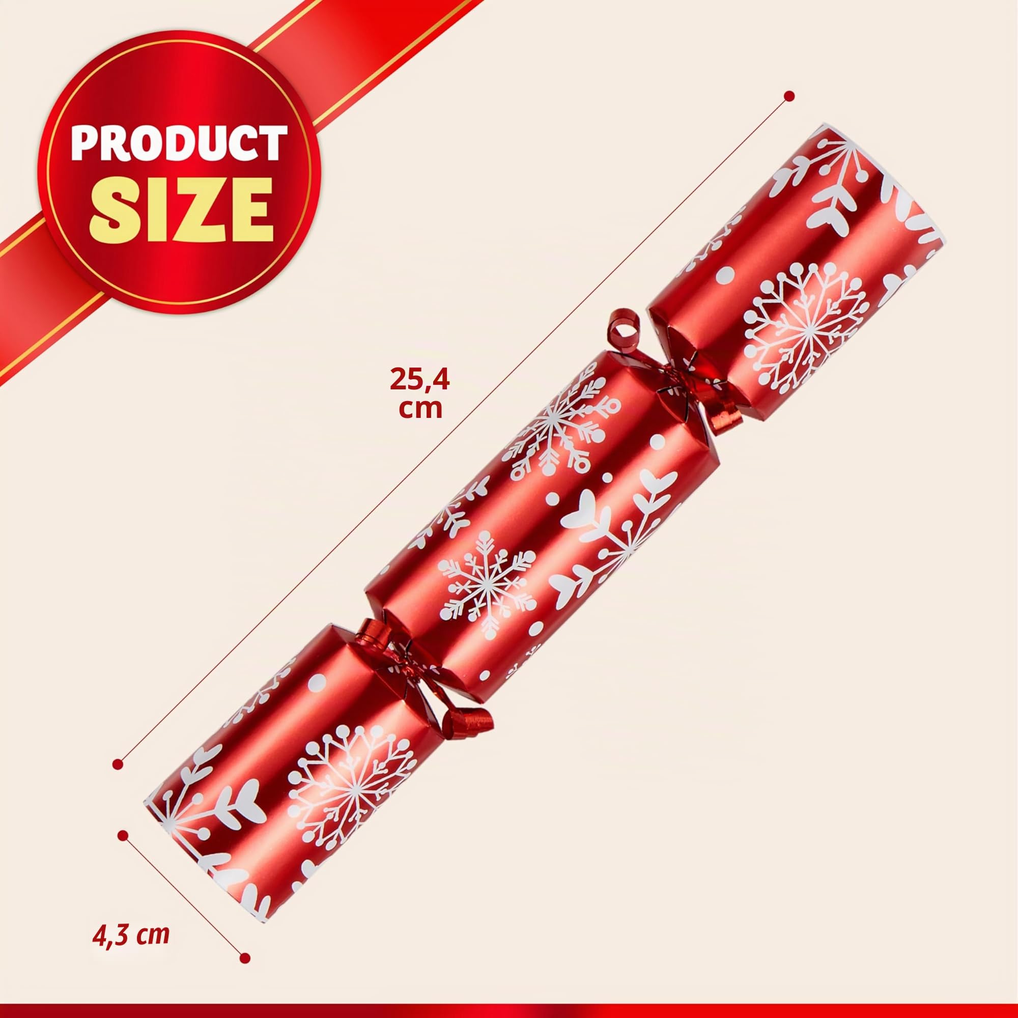 JOYIN Bomboniera natalizia da 25,4 cm, confezione da 10, con fiocco di neve rosso e bianco, con cappello da festa, scherzo e piccolo regalo all'interno, per regali di Natale, festività stagionali e