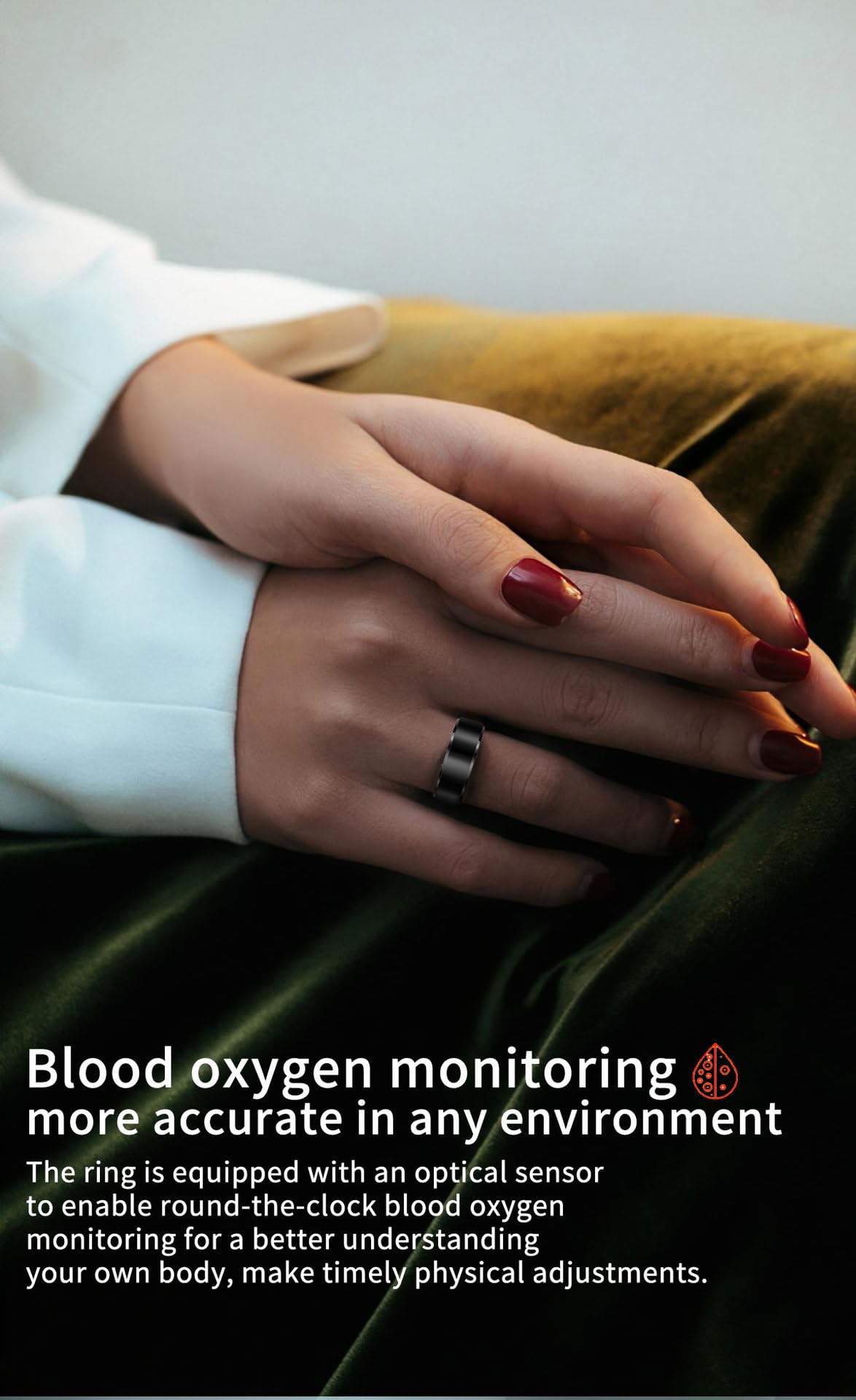 Smart Ring con monitoraggio della salute, monitoraggio del sonno e analisi dell'attività per gli appassionati di fitness