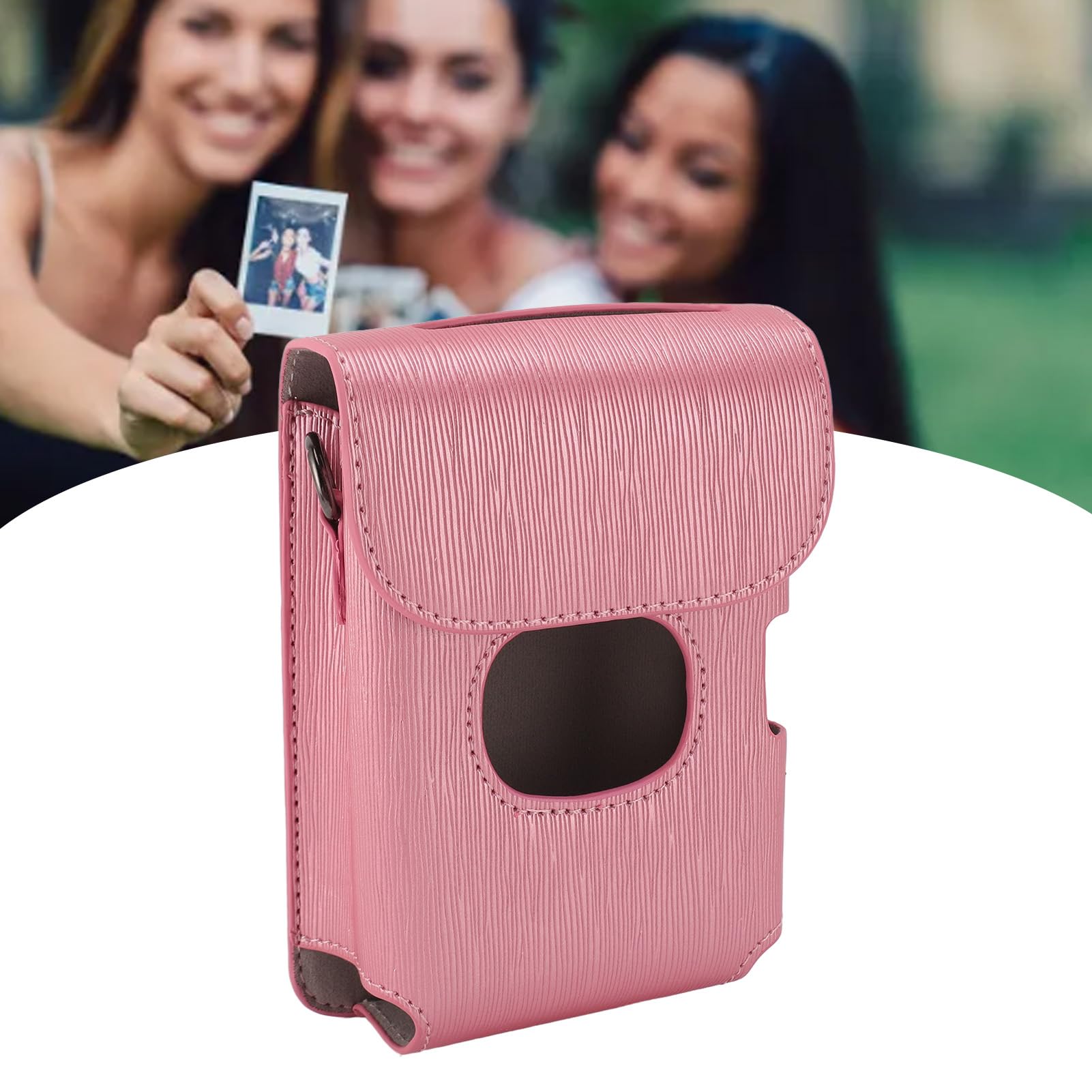 Rieibi Fujifilm Instax Mini Link 2 Printer Protective Case With Shoulder Strap, Pink, Beauty Bag