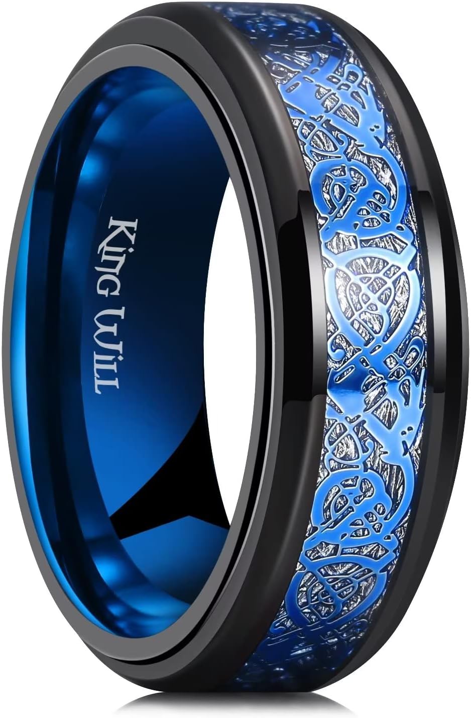 King Will 8mm Tungsten Carbide Ring for Men Silver/Gold/Black Wedding Band Matte Brushed Polish Finish
