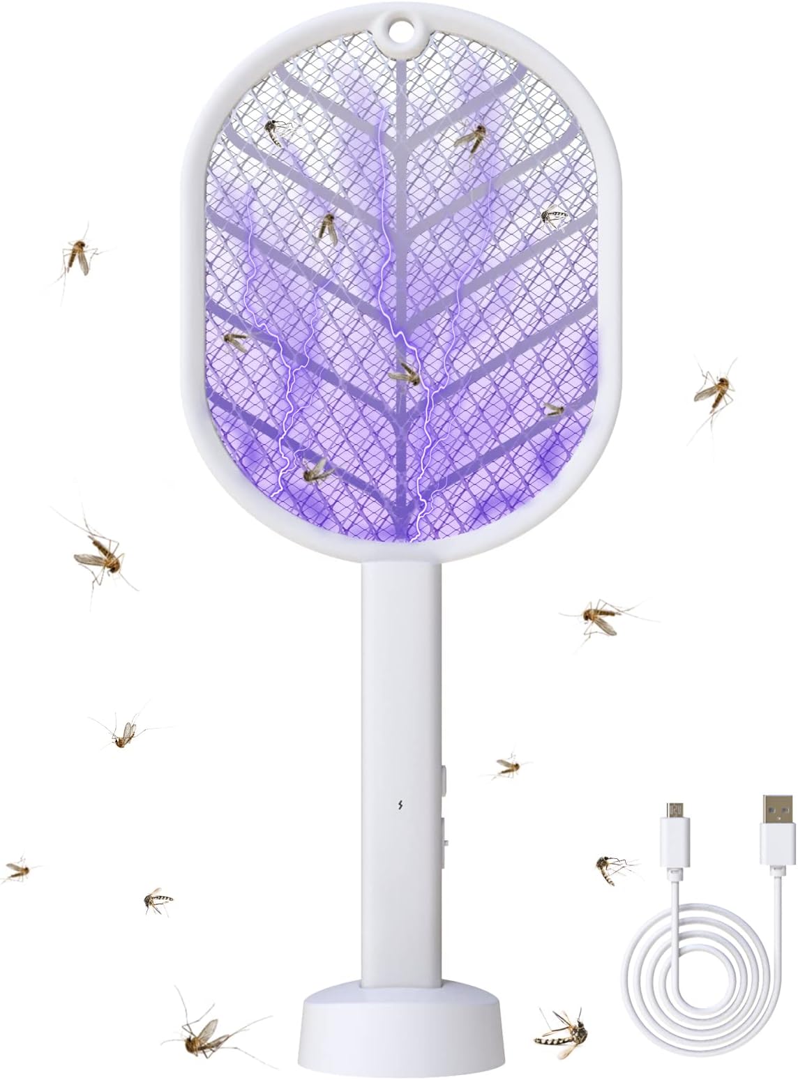 Hywean Electric Mosquito Fly Swatter Bug Zapper USB Rechargeable Fly Killer 3000 Volt to Attract Insects for Indoor and Outdoor