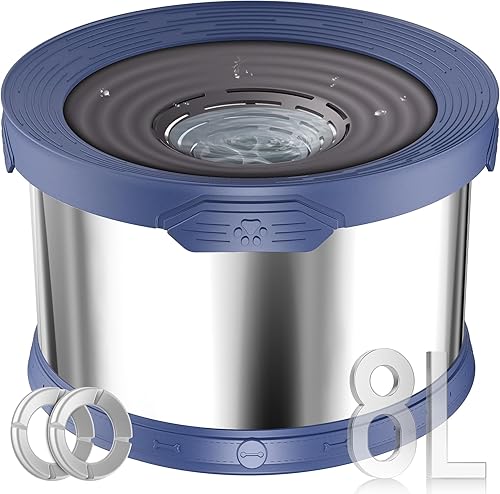 Miniatura 17 de UPSKY Cuenco de agua para perros, antiderrames, de acero inoxidable de 8 litros, de gran capacidad, a prueba de derrames, de 2.1 galones, tazón