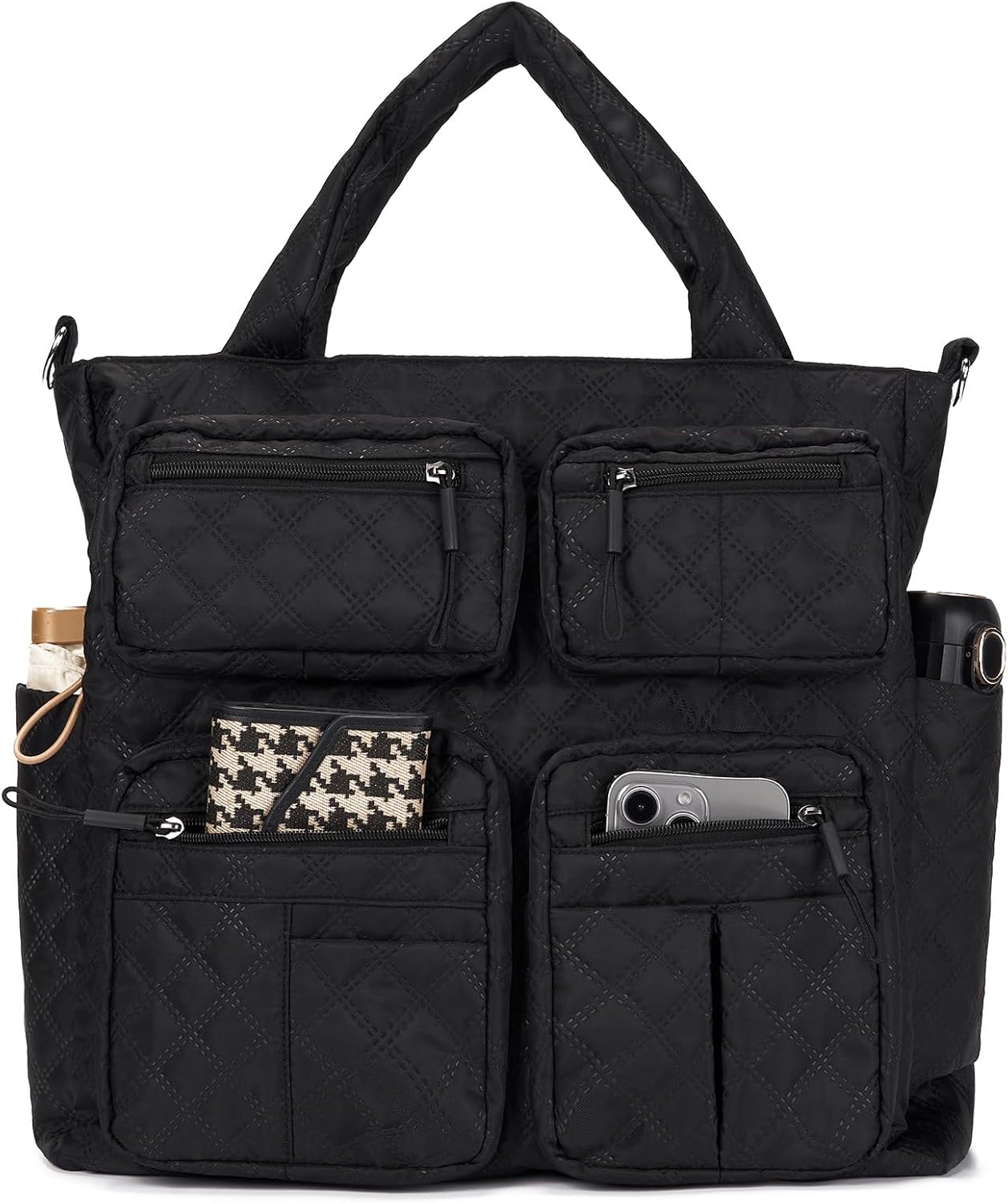 Puffer Tote Bag for Women Quilted Large Crossbody Puffer Hobo Bag