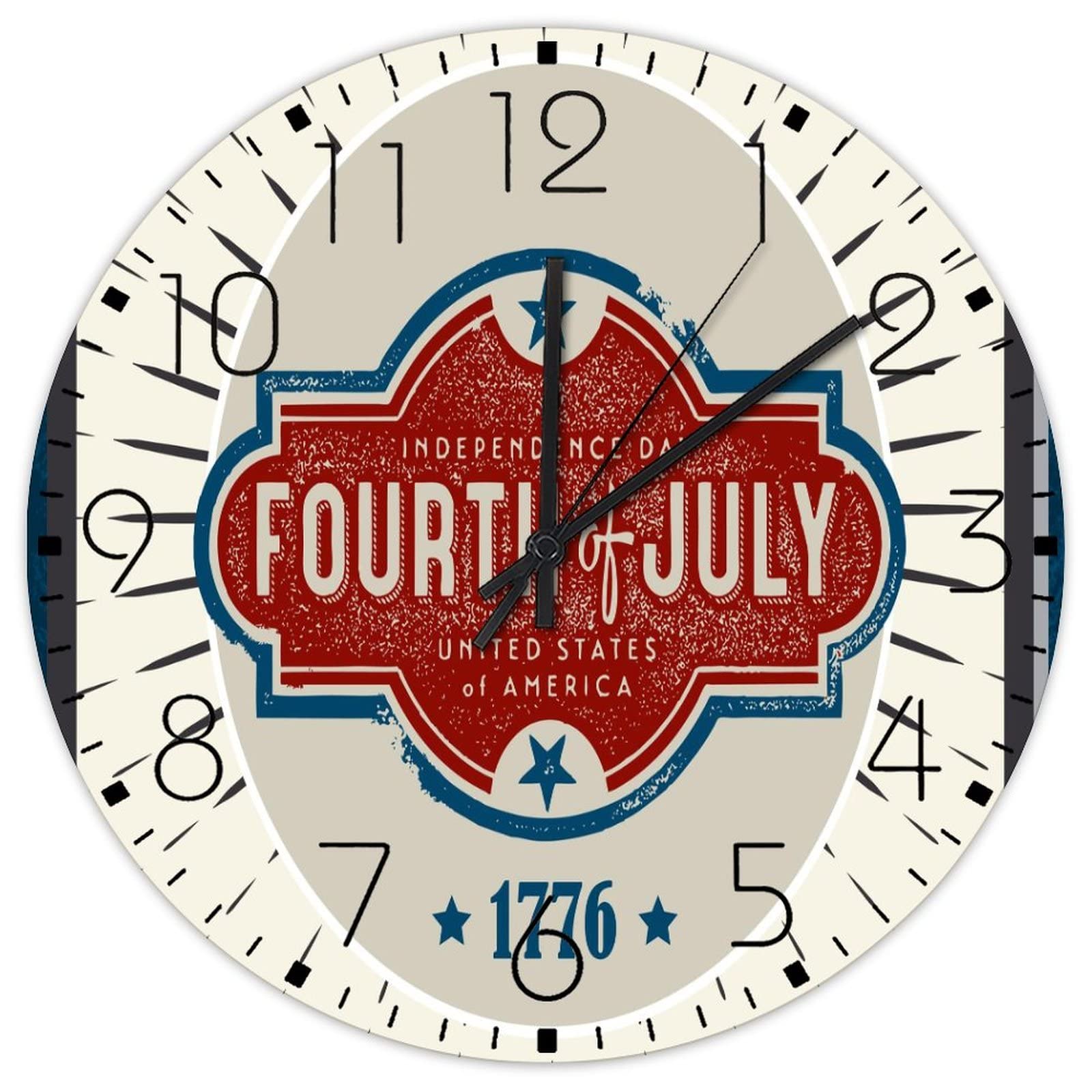 Horloge murale en bois 1776 décoration 4 juillet pour maison 38cm