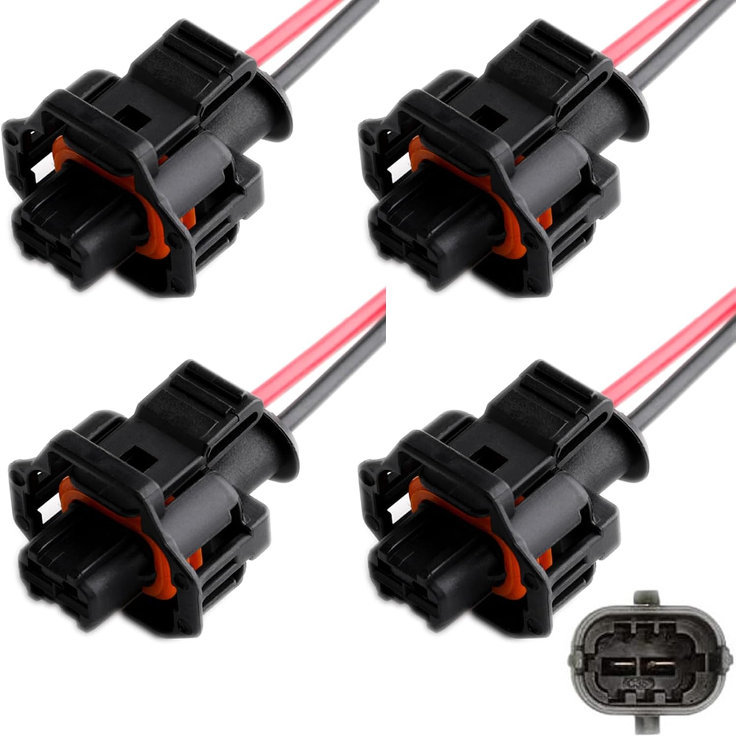 6Pcs Fuel Injectors Harness Connector Plug 03-16 For Cadillac CTS STS Saturn Outlook Replacement For Buick Enclave Allure LaCrosse Replacement For Chevrolet Traverse Camaro Replacement For GMC Acadia