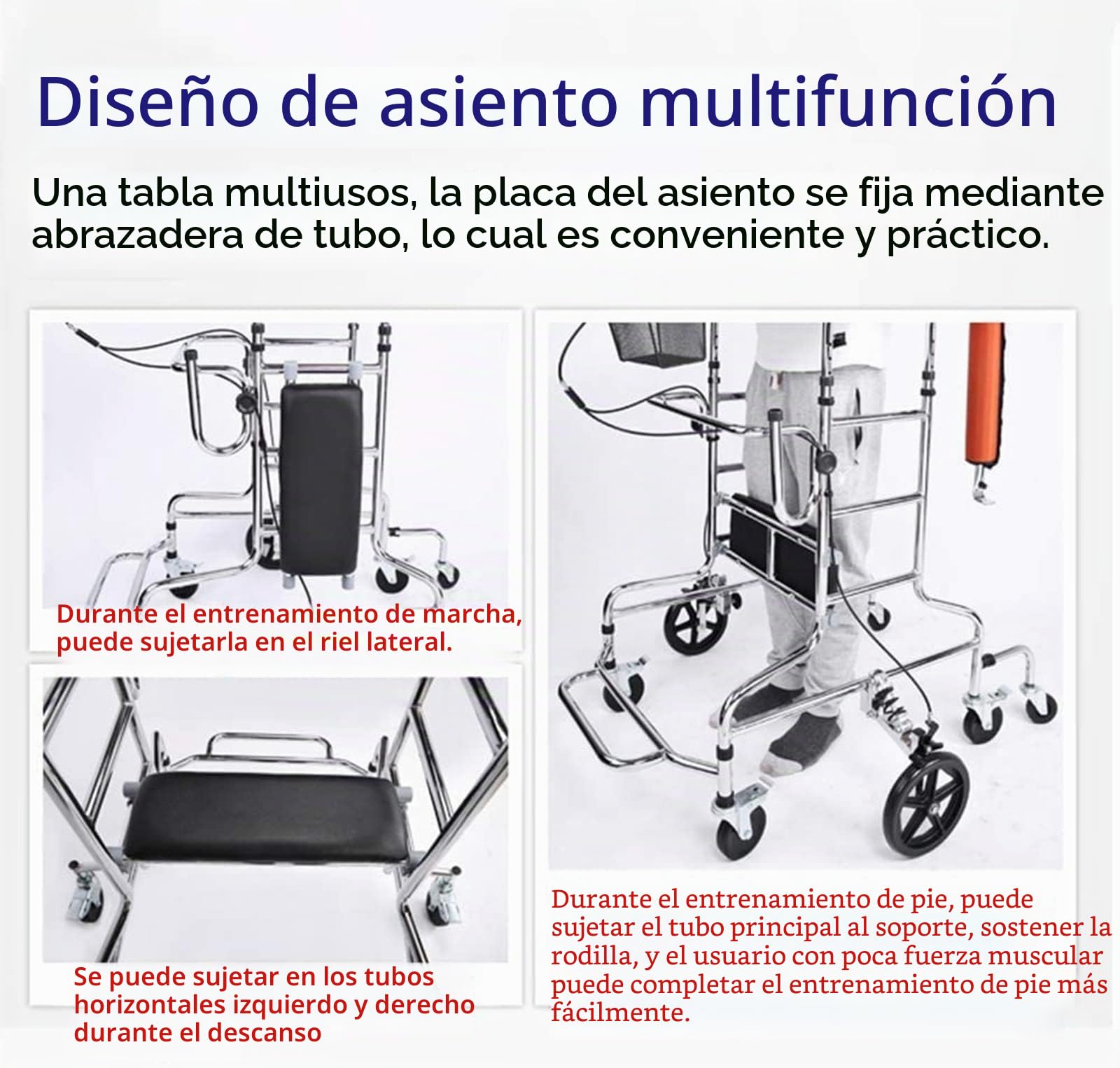 Andadores para Personas Mayores, andadores de exploración, andadores con Ruedas y andadores con Asientos para Personas Mayores, rehabilitación y Personas discapacitadas con hemiplejia