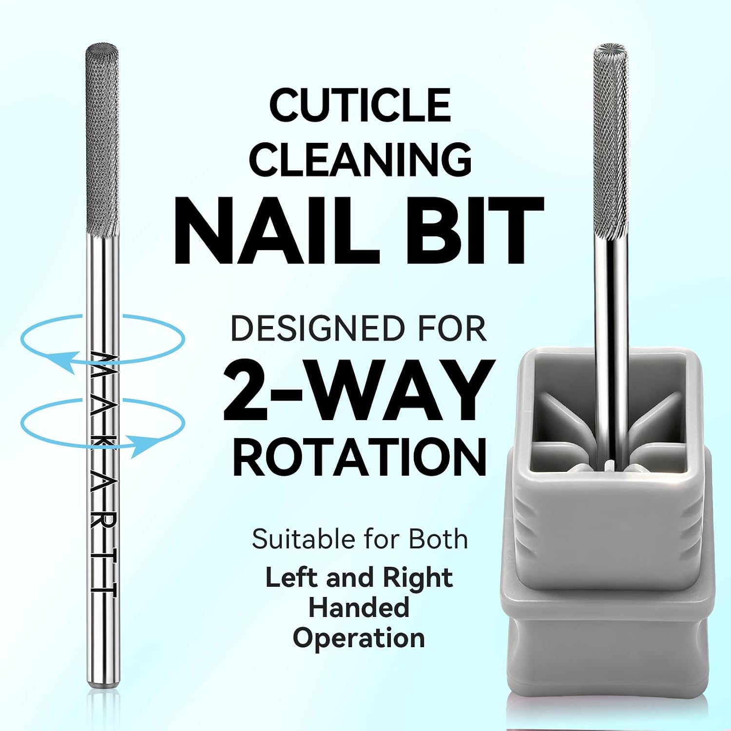 Makartt Cuticle Nail Drill Bit - Safety Tungsten Carbide Cuticle Remover Drill Bit Needle Bit Under Nail Cleaner Dead Skin Nail Prepare 3/32'' for Electric Nail File Nail Buffer Bit-3XF (Silver,Fine)