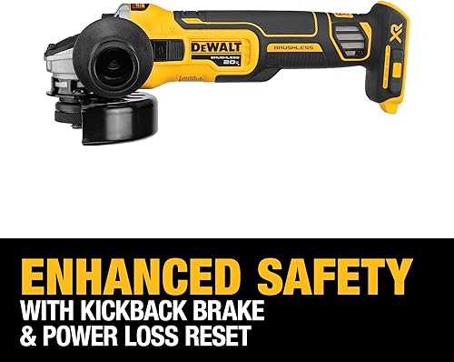 Miniatura 5 de DEWALT Amoladora angular MAX* XR de 20 V con freno de retroceso, interruptor deslizante, 4-1/2 pulgadas, solo herramienta (DCG405B)
