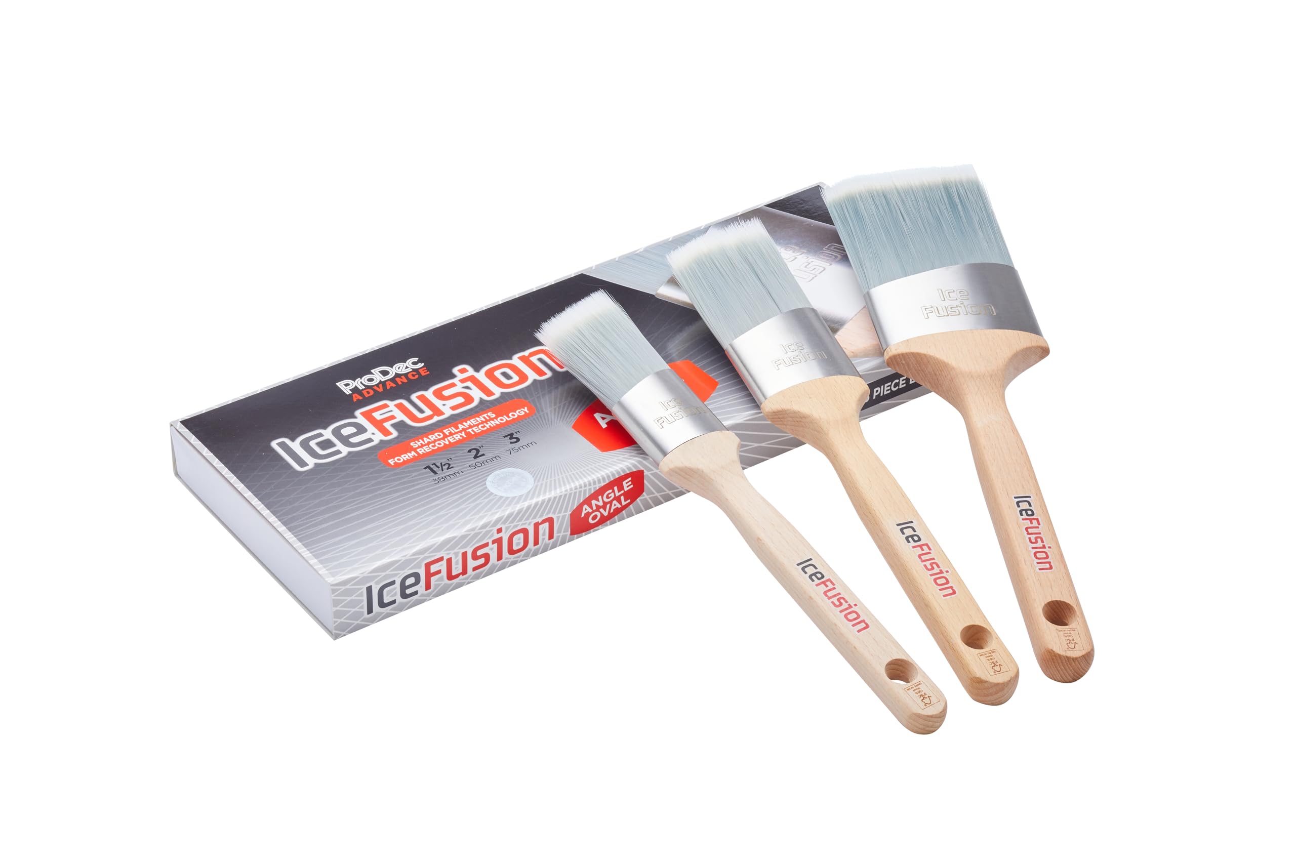 ProDec Ice Fusion Angled Oval Synthetic 3 Brush Set - 1"" 2"" and 3""
