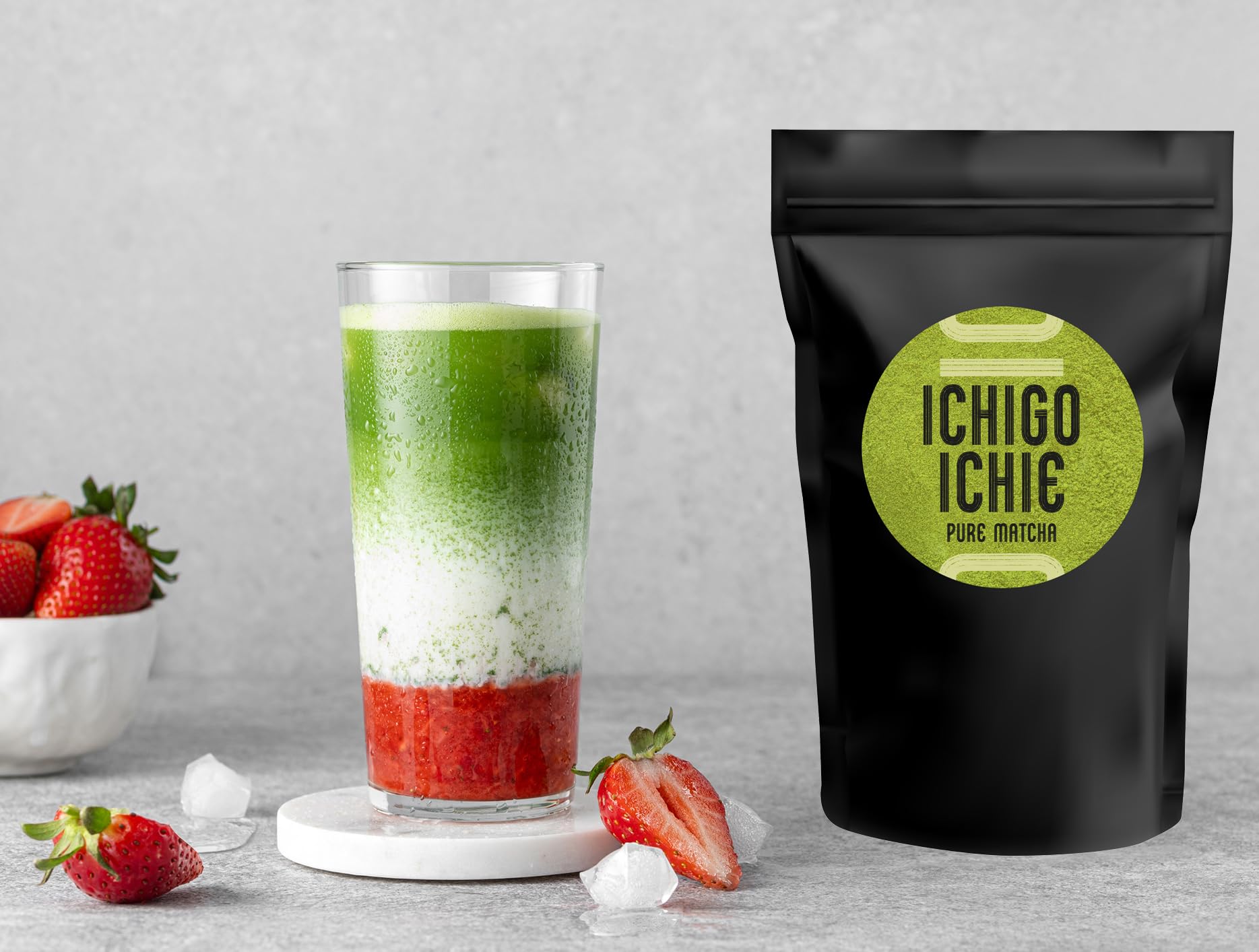 Ichigo Ichie Pure Matcha Zielona Herbata w Proszku, Idealna do Latte, Sproszkowane Liście Herbaty, Matcha Bogata w Przeciwutleniacze, Wegańska, bez Laktozy i Odpowiednia dla Diety Keto, 200 g