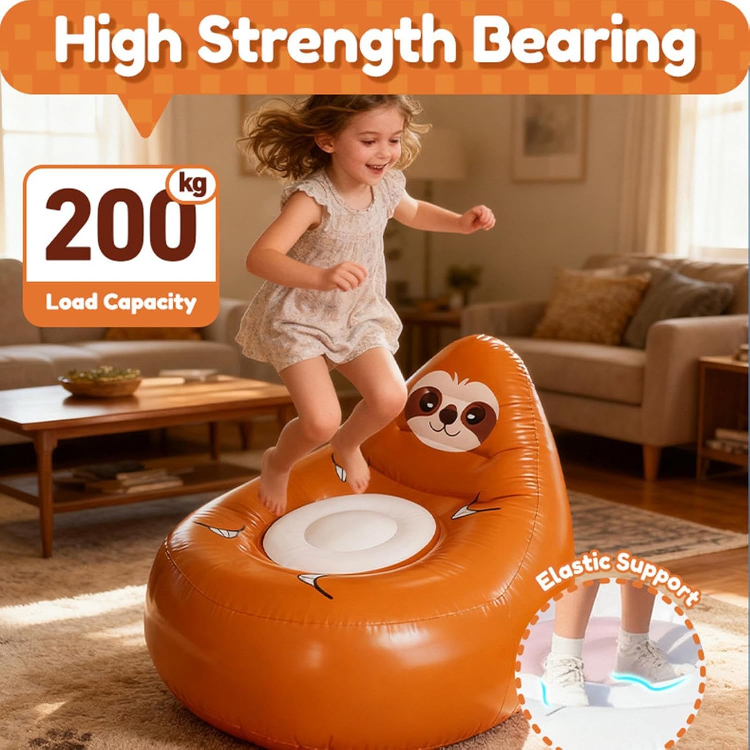 エアチェア,折りたたみ動物形チェア - アウトドアソファ,子供向け キャンプ ビーチ 旅行 パティオ バックヤード ガーデン バルコ