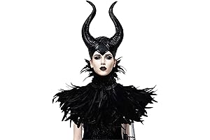 Aries Costume: Black Feather Horns Headpiece for Halloween