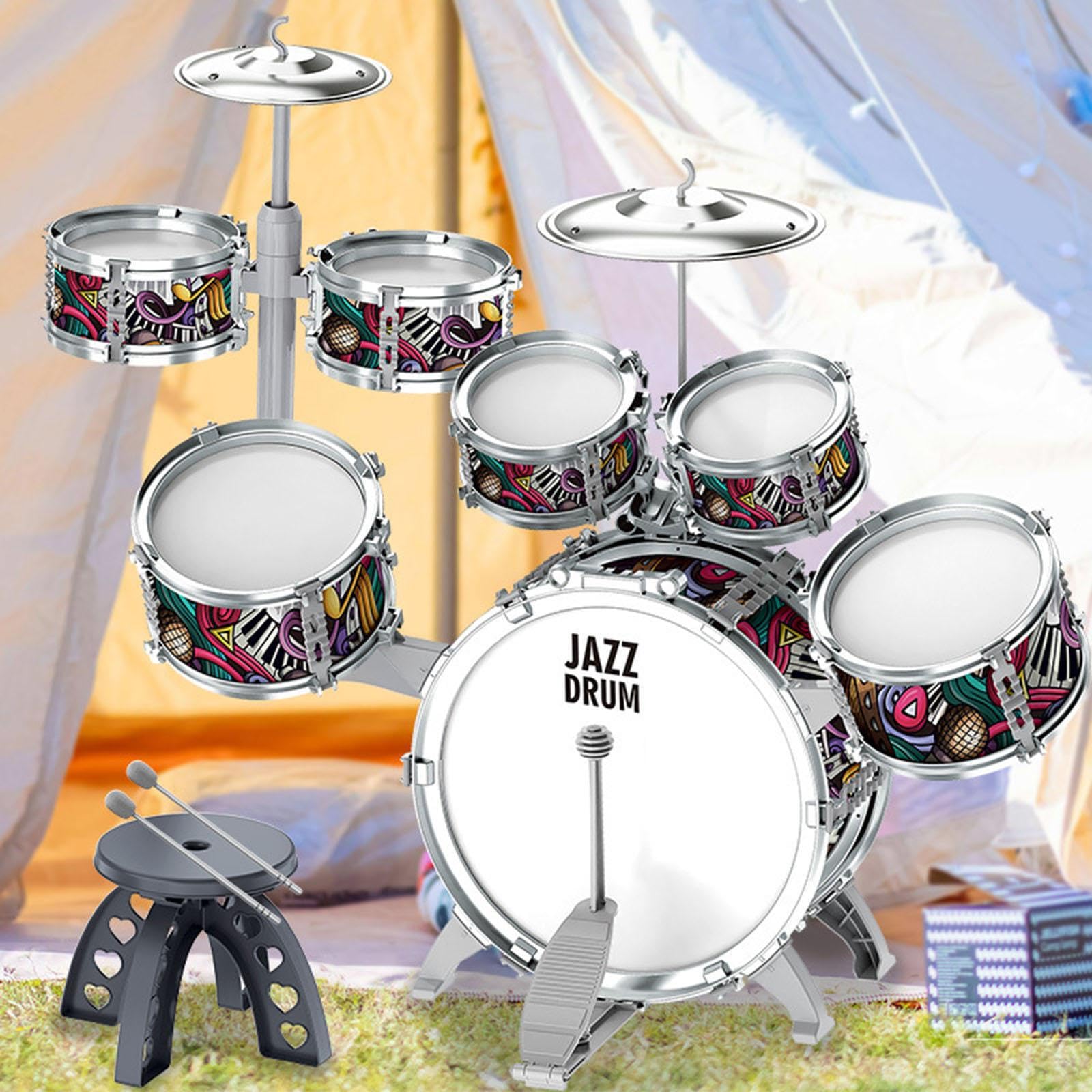 Giocattolo musicale educativo per bambini, batteria che ispira i giovani musicisti alla passione per la musica a percussione, batteria jazz per