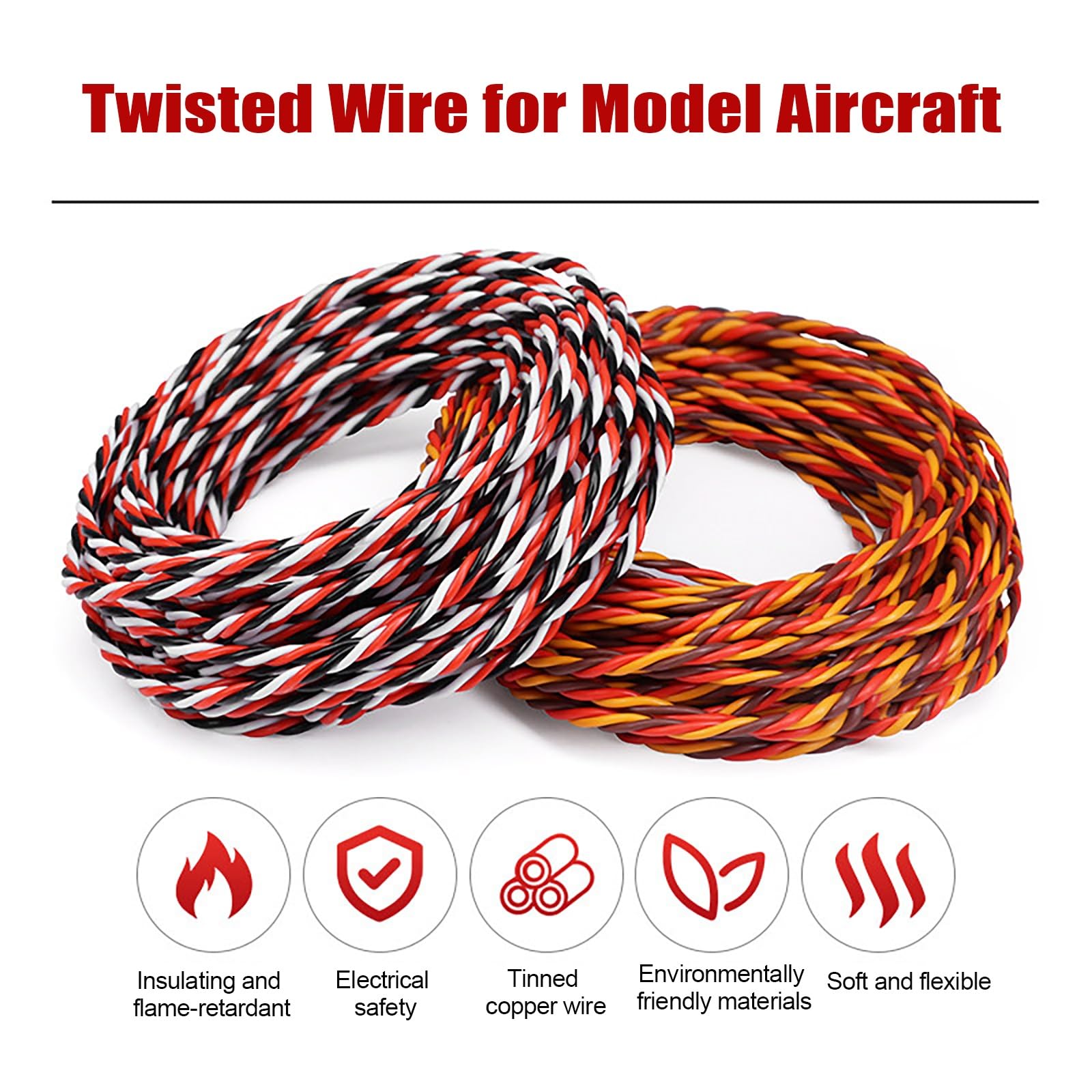 RC Servo Verlängerungskabel 26AWG 22AWG Verdrilltes Signalkabel Verzinntes Kupfer Silikonisolierung Flexibel Für Modellflugzeuge Autos Boote(Black-red-white(22AWG),300FT)