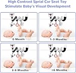 Baby Spiral Plush Toys, Black White Stroller Toy Stretch & Spiral Activity Toy Car Seat Toys, Hanging Rattle Toys for Crib Mobile, Newborn Sensory Toy Best Gift for 0 3 6 9 12 Months Baby