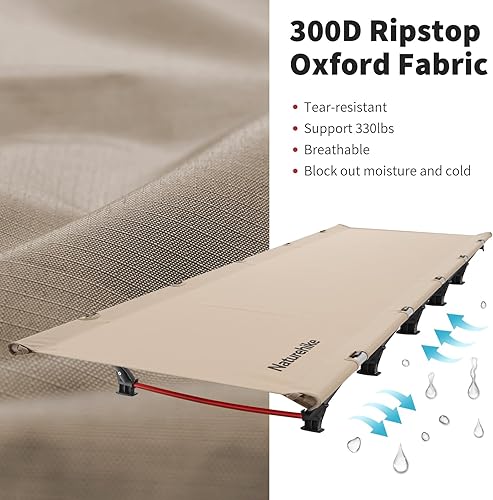 Miniatura 6 de Naturehike Catre de camping ultraligero, catre plegable fácil de montar, cama de camping compacta y portátil para camping, montañismo y senderismo,