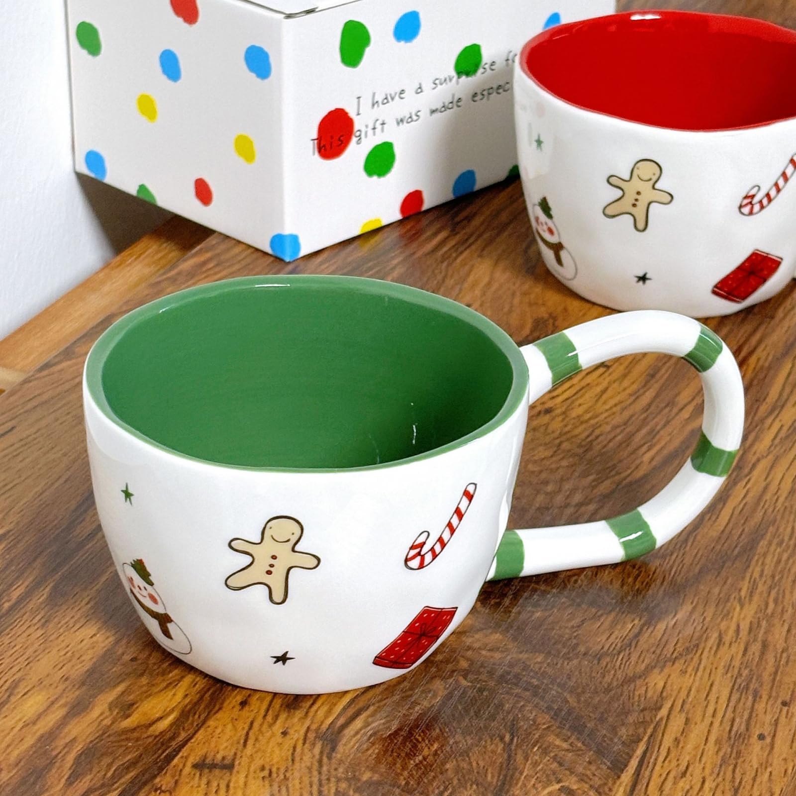 350 ml - 12 oz Creative Cartoon W Mug Noël Céramique Tasse à café - Vert - 350 ml