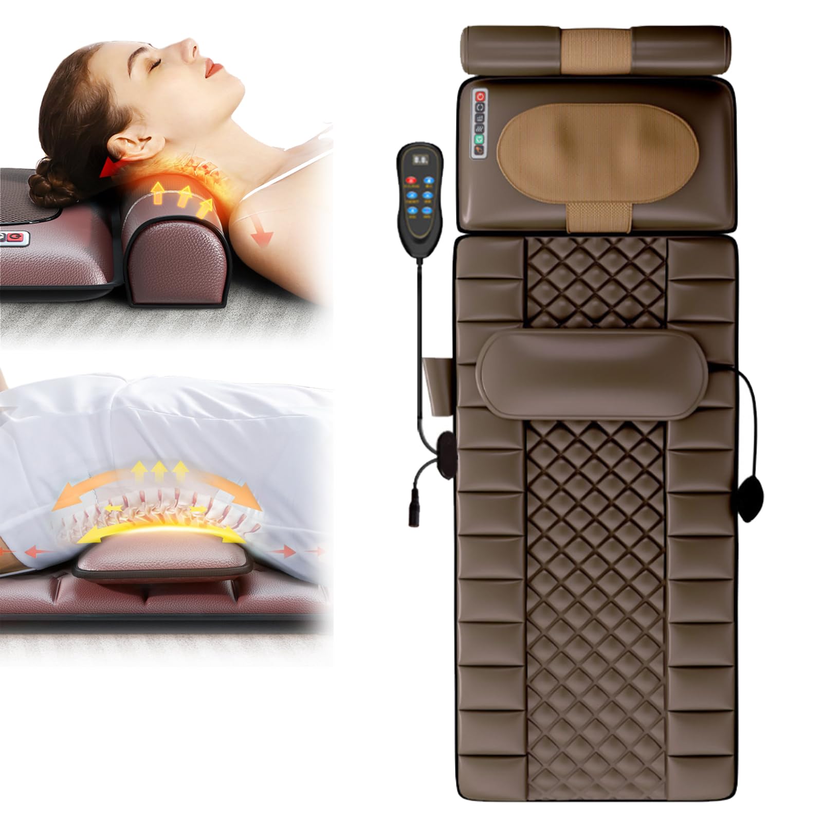 Colchón De Masaje Térmico Masaje Vibratorio Y Masaje De Compresión De Aire, Masajeador De Espalda, Almohadilla De Colchón De Masaje Vibratorio, Para Relajar Dolores Musculares Dormirse