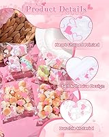 Vista 4 de RAYNAG 200 bolsas de galletas de amor rosa con sello, bolsas individuales de celofán para galletas, pasteles, postres, golosinas panadería