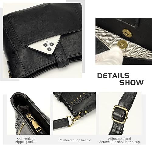 Vista 6 de KL928 Monederos grandes para mujer, bolso de hombro, bolsos de mano, elegantes bolsos de cuero vegano para mujer