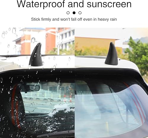 Miniatura 4 de 2 calcomanías para techo de automóvil, calcomanías 3D de cuerno de toro de diablo, protector anticolisión automotriz, decoración de parachoques