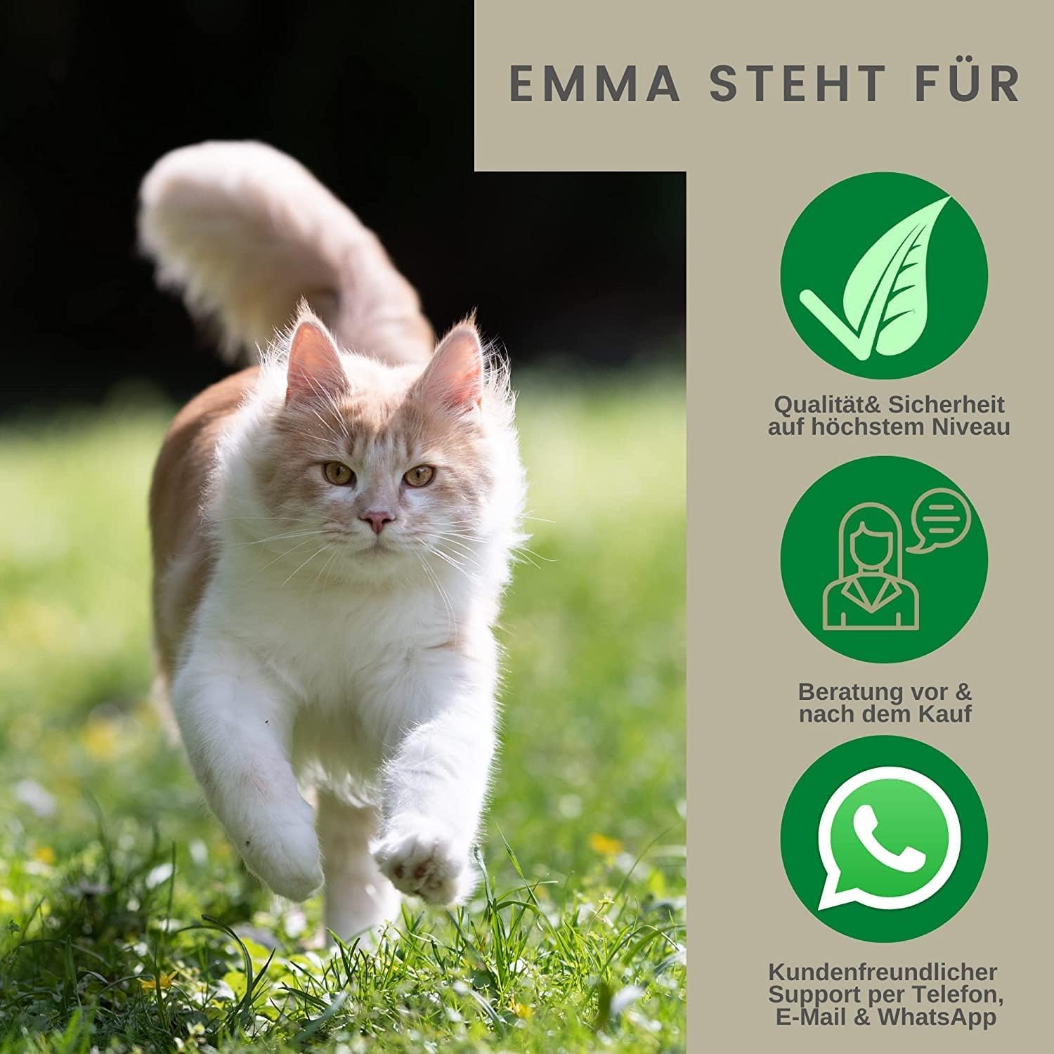EMMA Augentropfen Katze 2x100ml I Augenreiniger Tränenfleckenentferner mit Kamille I Augenpflege bei tränenden gereizten Augen I Tränensteinentferner Hund Katze I Sanfte Augenreinigung für Tiere