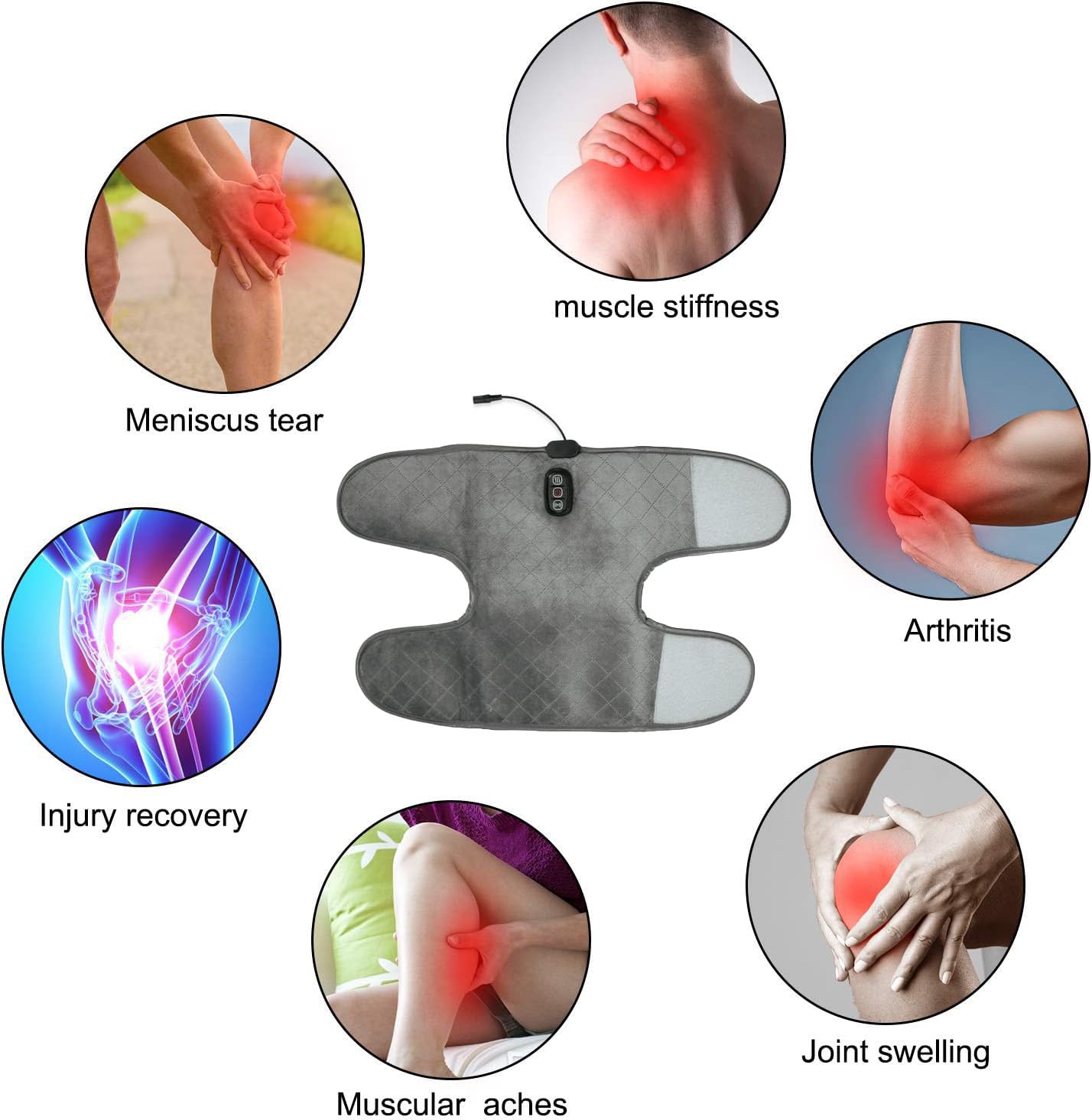 Rhyhorn Knee Massager with Heat, 2 Heat & 5 Massage Settings for 10 Relaxing Combinations Leg Knee Brace for Arthritis and Circulation Heated Wrap for Injury and Joint Recovery 2