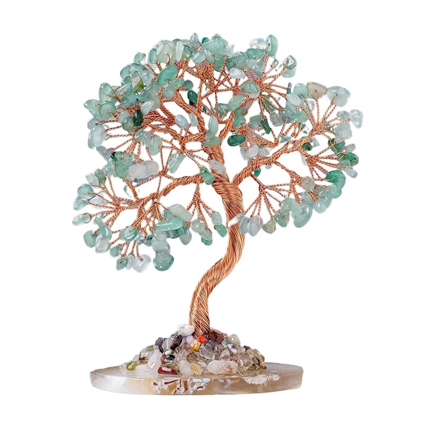 Dazhua Natural Amethyst And Citrine Crystal Tree | Handcrafted Fortune Tree For Decoration(Green)