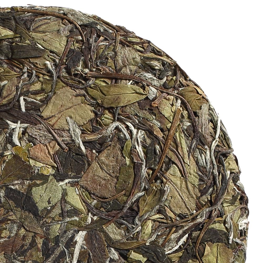 350g (12.35 oz) 2020 Year Organic Supreme Aged Bai Mu Dan White Peony Cake FuDing White Tea Cake Té - Low Caffeine