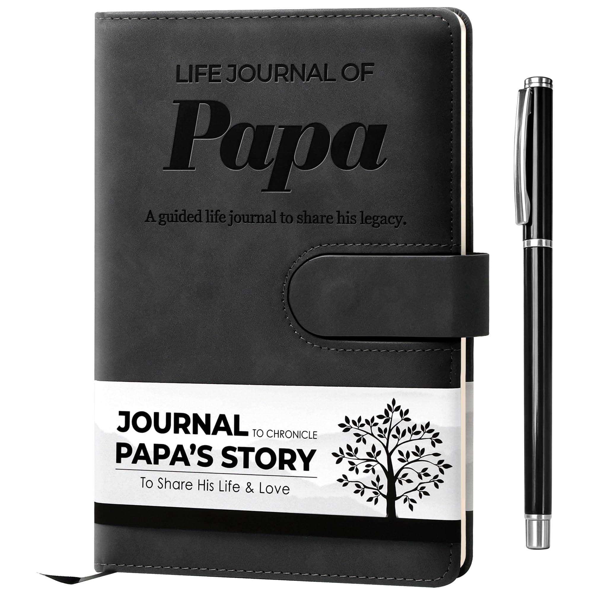 Papa I Want to Know Your Life Story Leather Journal