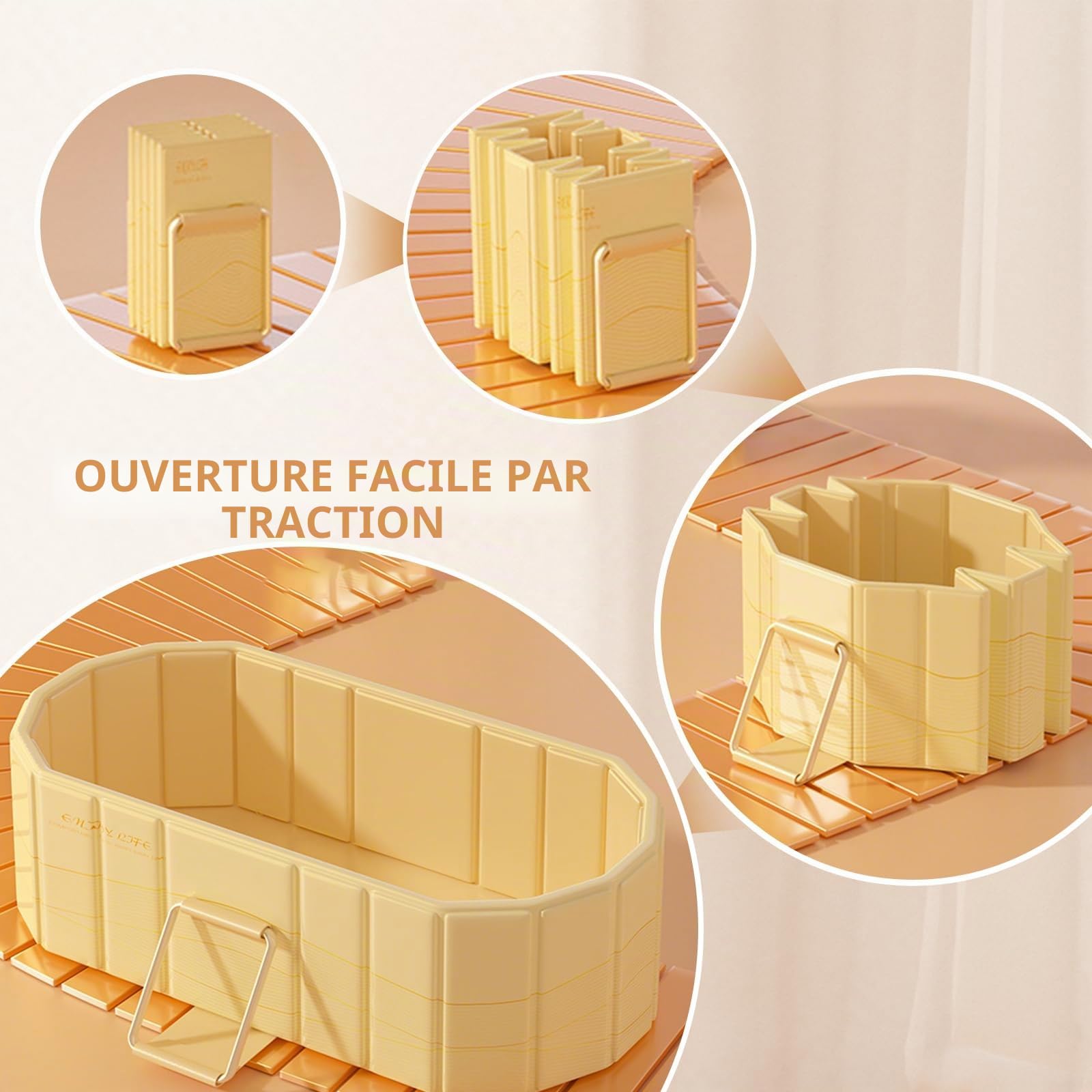 Baignoire pliable pour adultes, 2 en 1 bain glacé & eau chaude, baignoire portable autoportante avec couvercle, idéale pour spa à domicile, extérieur & intérieur, sans montage (120 x 56 x 50 cm