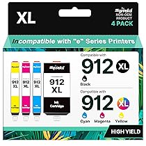 Sqwekd 912 912xl compatibile per HP 912 xl per HP OfficeJet 8010 8012 8013 8014 8015 8017 8018 per OfficeJet Pro 8022 8023 8024 8025 8030(Nero, Ciano, Magenta Giallo, 4-Pack)