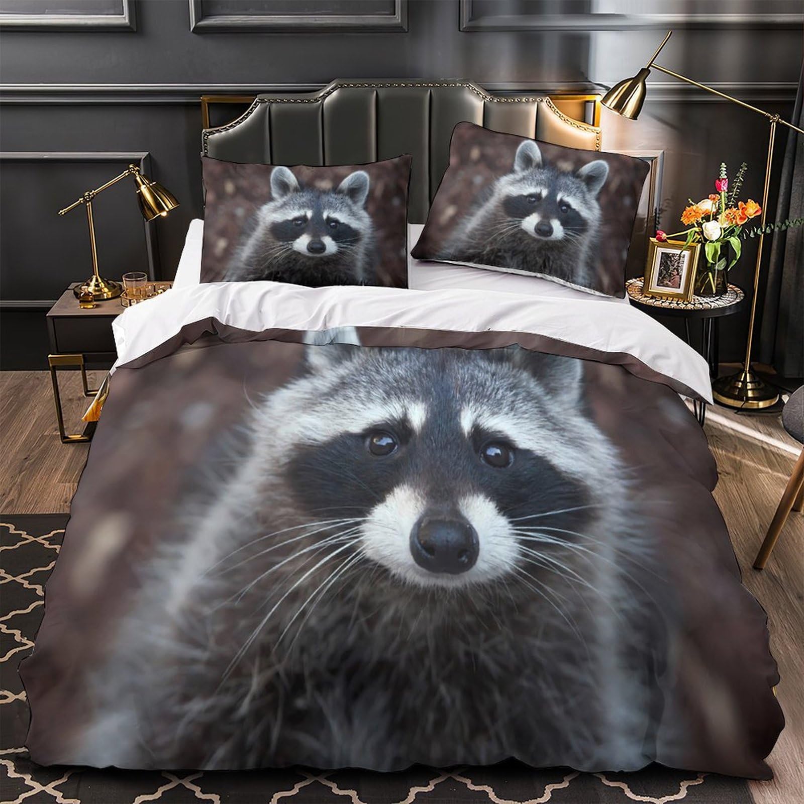 Parure de lit Raccoon microfibre hypoallergénique pour protéger la peau sensible des enfants