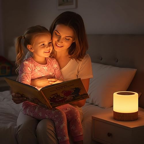 Miniatura 6 de Luz nocturna cálida recargable lámpara LED regulable para niños, lámpara de mesita de noche portátil para dormitorio, habitación de bebé, lactancia