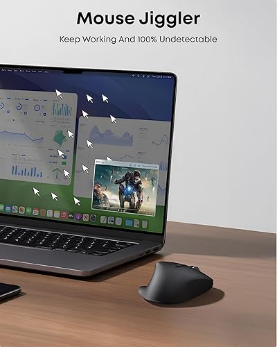 Miniatura 4 de Ratón ergonómico recargable con Jiggler, Bluetooth+2.4G inalámbrico+conexión con cable (3 en 1), máximo 4800 DPI, llave de fuego rápido, cable de