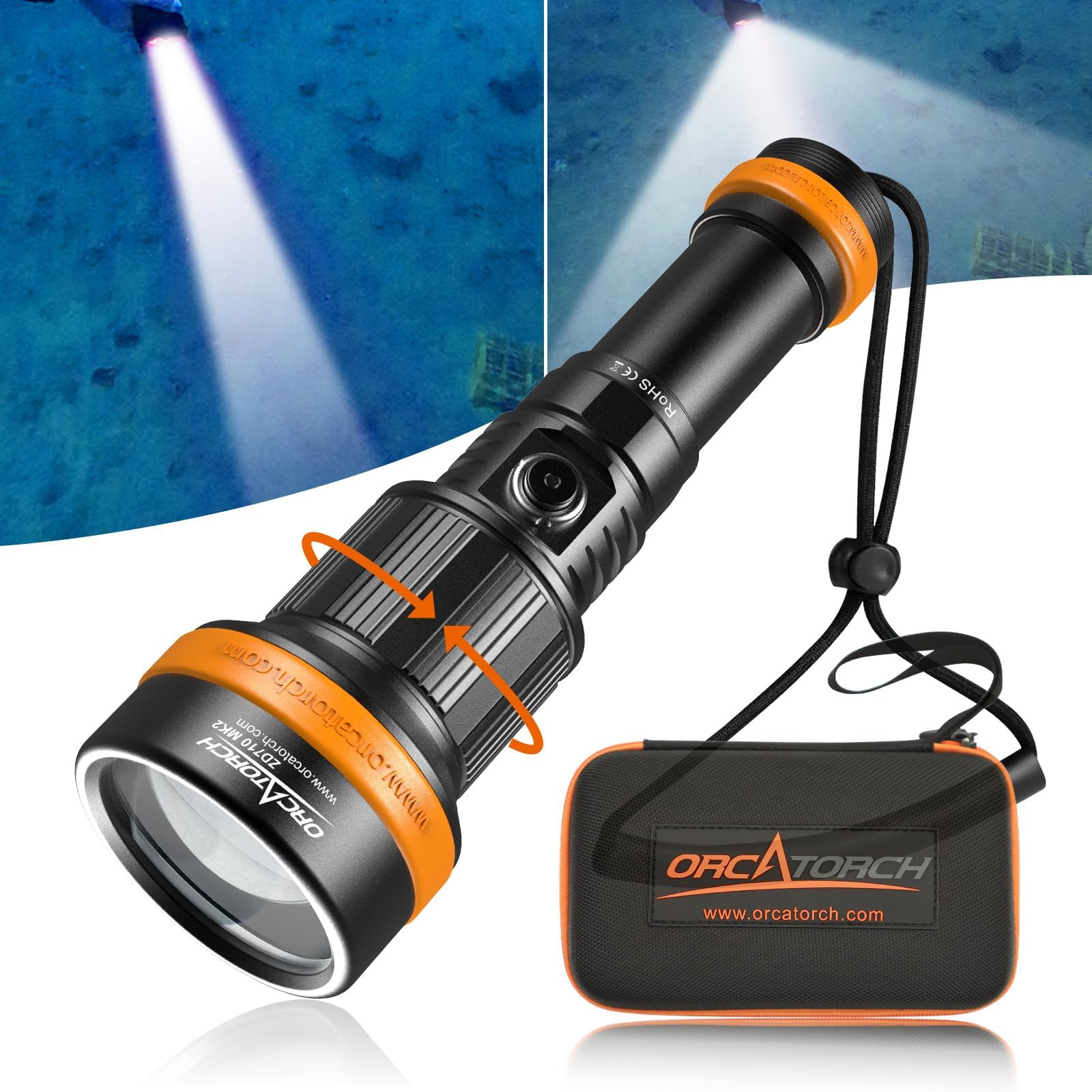 Amazon.com : ORCATORCH ZD710 MK2 Zoomable Scuba Dive Light, Spot