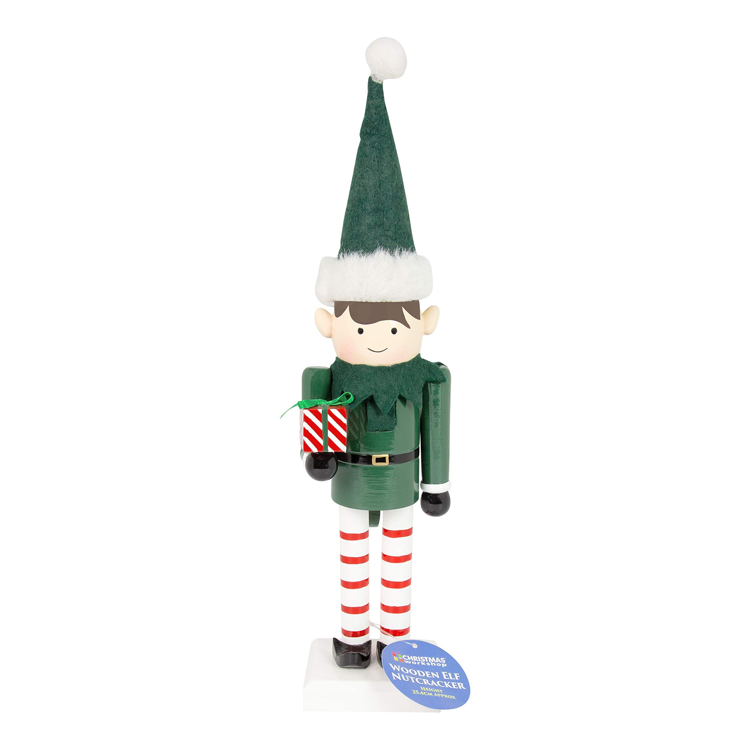 The Christmas Workshop Elf Nutcracker, Green, 32cm High x 7cm Wide x 6cm Deep