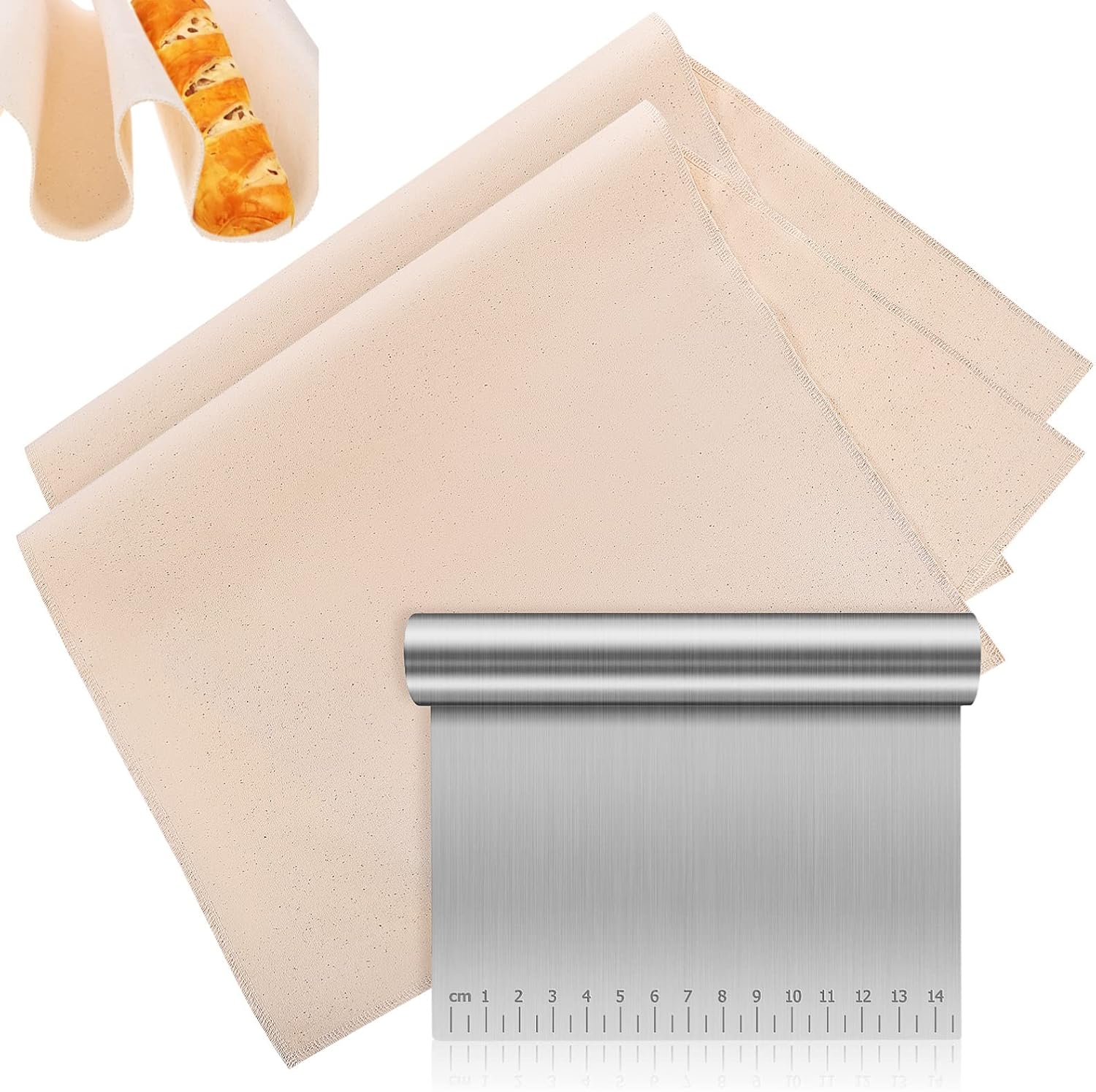 Hemoton 1 Set Stainless Steel Dough Cutter with Bread