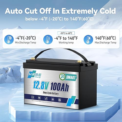 Miniatura 4 de Batería Bluetooth LiFePO4 de 12 V 100 Ah, baterías de litio del grupo 31 con BMS de 100 A, hasta 5000 ciclos profundos, batería de fosfato de hierro