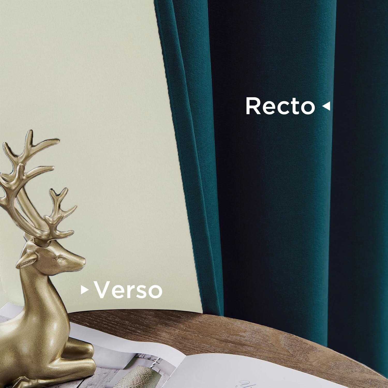 Joydeco Tende per Interni 100% Oscuranti Velluto Verde Blu 330g/㎡ 2 Pezzi L 140 x A 240 cm Nastro Tenda Termica Isolante Freddo e Caldo Soggiorno Camera da Letto Curtains