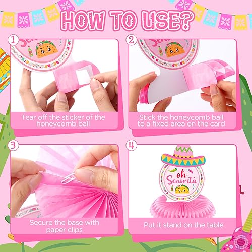 Miniatura 2 de Taco Bout A Baby Decor para niña, Taco Baby Shower Centro de mesa de panal de abeja, decoraciones mexicanas de baby shower, Taco About a Baby