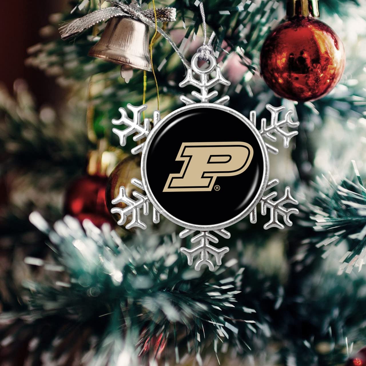 Missouri Tigers Santa with Team Logo Silver Metal Christmas Ornament Gift Tree Decoration