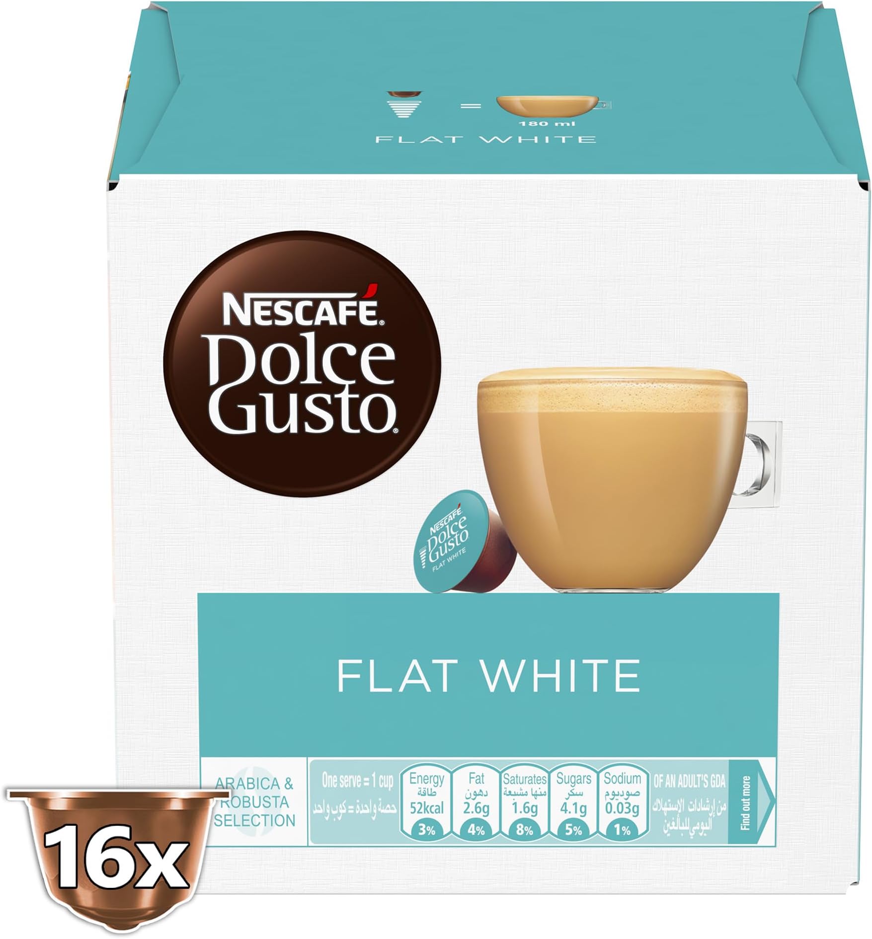 Dolce Gusto Flat White Coffee 16 Capsules