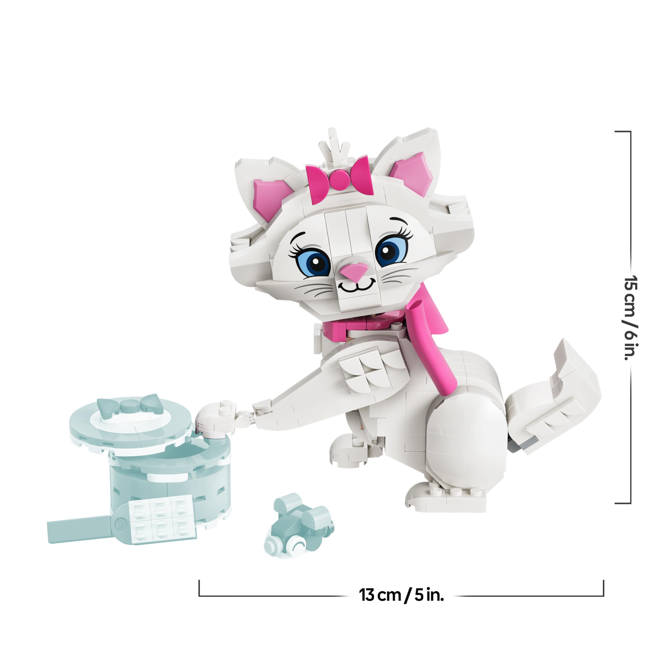 LEGO | Disney Adorabile Minou de Gli Aristogatti - Gatto Giocattolo con Accessori, incluso un Fiocco in Tessuto - Decorazione per la Camera da Letto - Regalo per Bambine e Fan da 7 Anni in su - 43286