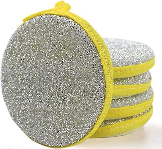 VENBER Bath Towel Set Towels Bathroom Accessories Double-Sided Dishwashing Sponge Pot Pot Dishwashing Sponge Household Cleaning Tools Kitchen Tableware Dishwashing Brush (Color : Yellow)