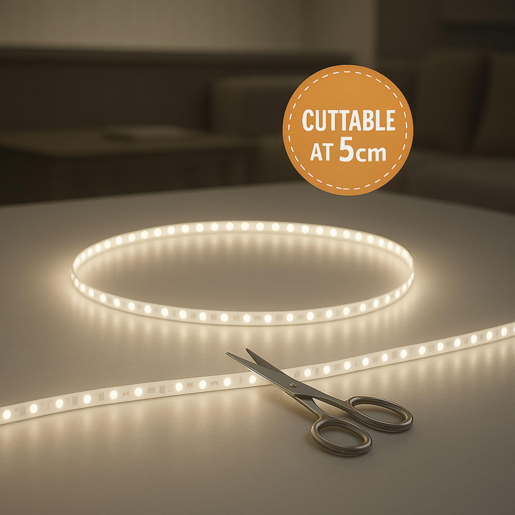 Striscia LED 24V Slim 4mm, Bianco Neutro 4000K, 16W/M 110LM/W CRI>90, Tagliabile Ogni 5cm Da 8 SMD 2216, Super Luminoso Totale 8800lm, Angolo 180°, Larghezza 4mm, Lunga da 5 Metri, IP20