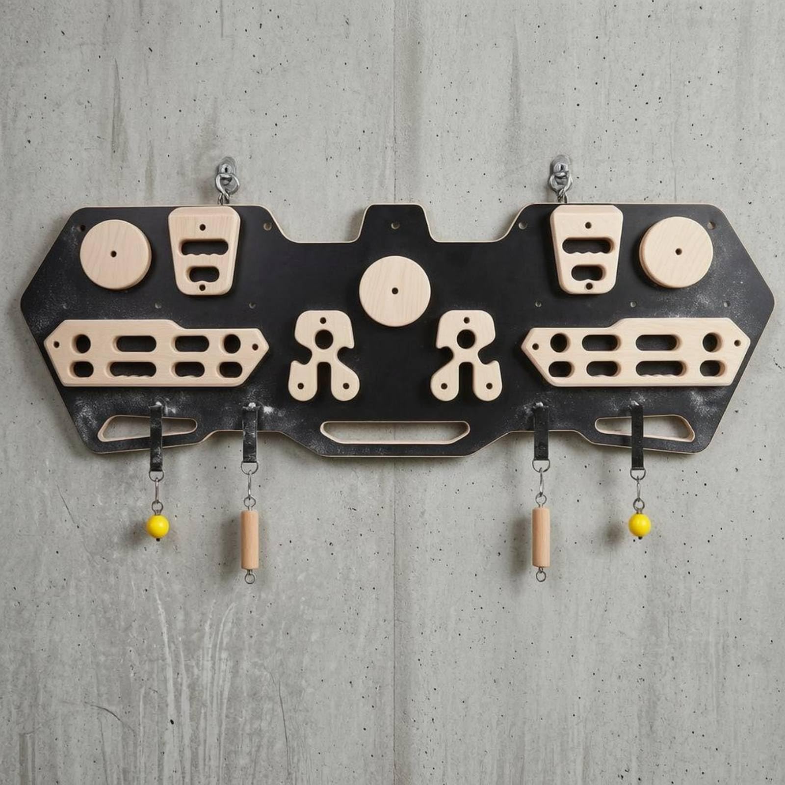 Baoblaze Allenatore Dita Arrampicata Tavola Arrampicata Fingerboard Palestra Pannello Presa Legno per Potenziamento Presa con Scanalature E Tacche