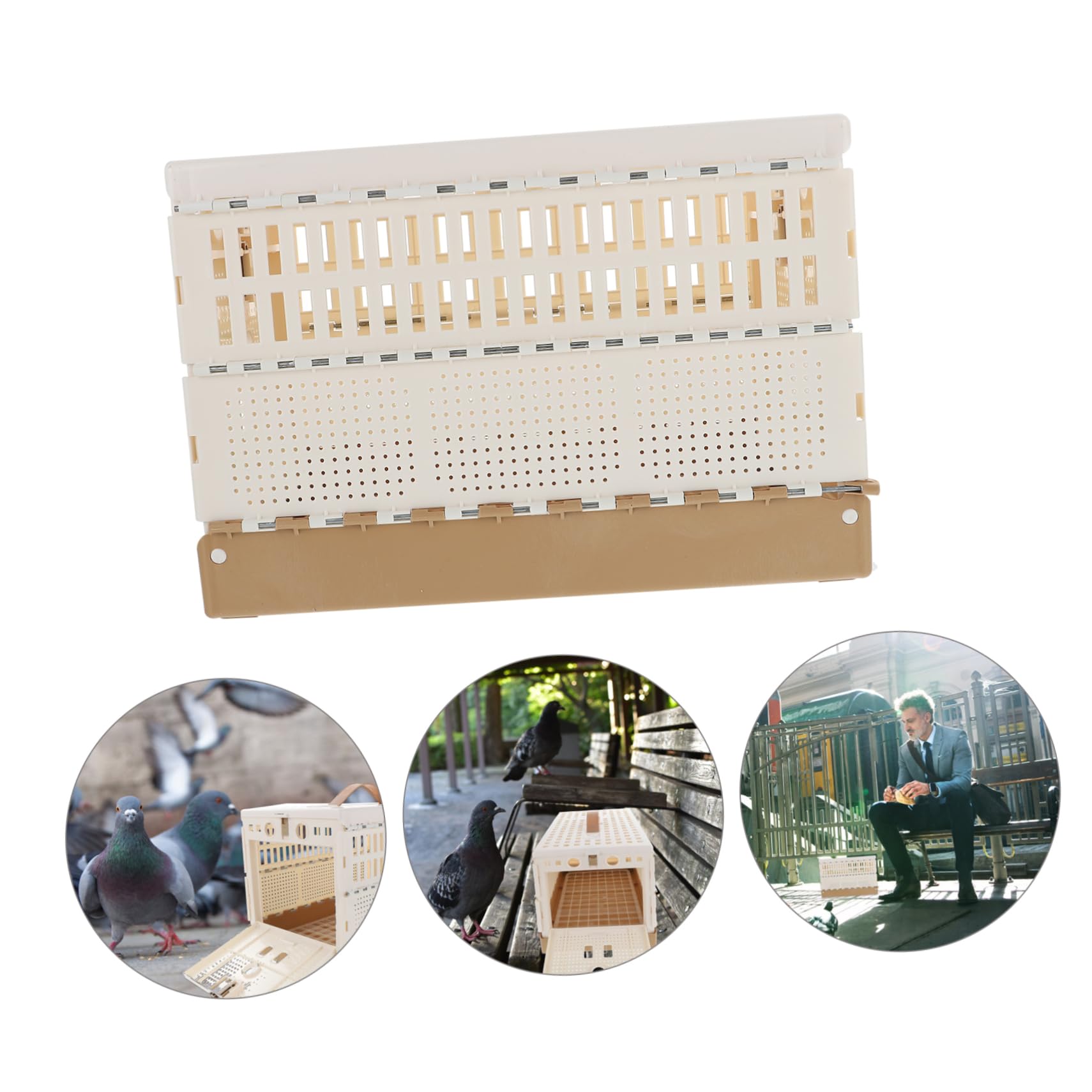Jaula de Transporte para Aves Plegable con Bandeja Extraíble y Pestillo Seguro de Plástico 12.6x8.7x7.9 Pulgadas para Domesticación y Liberación en Exteriores
