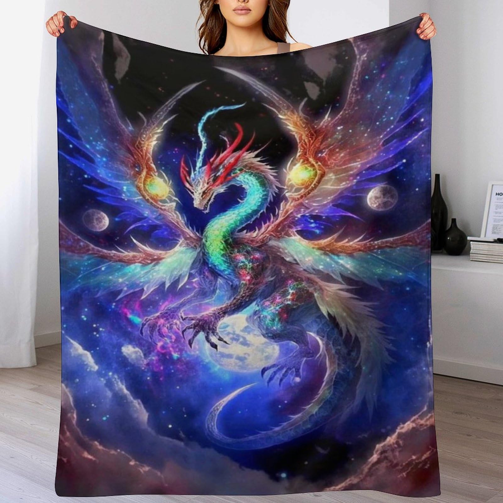 Couverture flanelle dragon résolvant le manque de confort thermique sur votre canapé